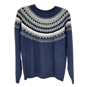 Vintage Weatherproof Men’s Fair isle Sweater Blue Size Medium NEW